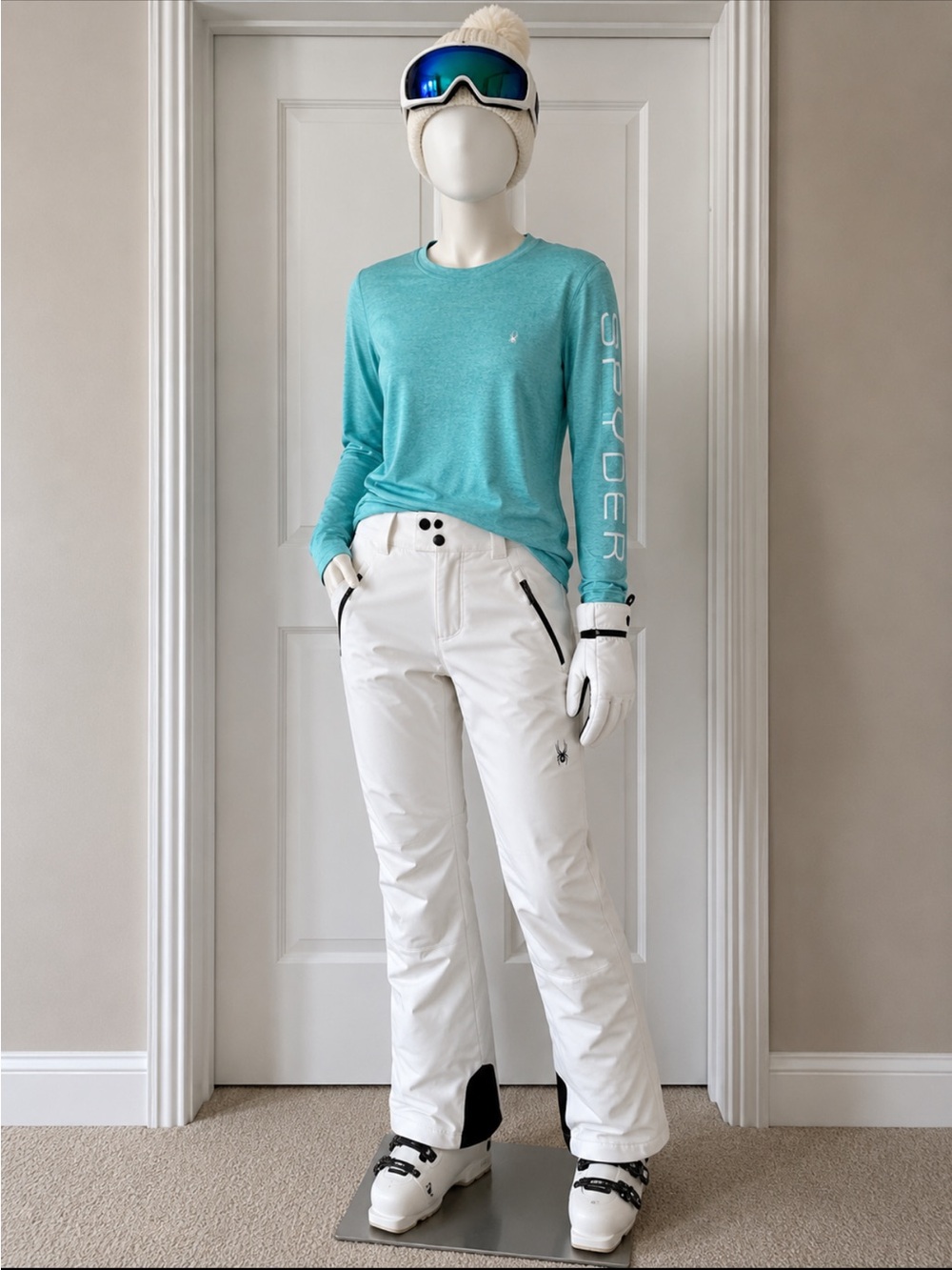 Spyder Women's Long Sleeve Performance Tee in Aqua/Teal